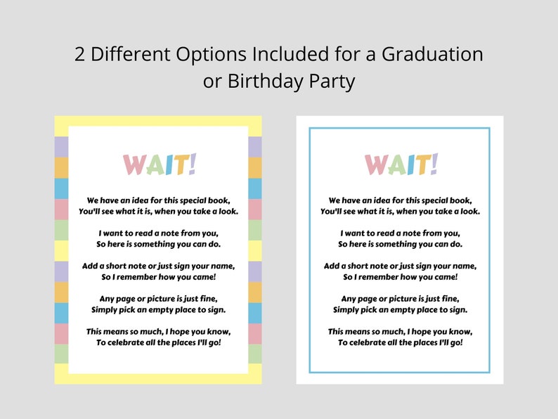 Graduation Guest Book Sign Oh the Places You'll Go Dr. Seuss Printable