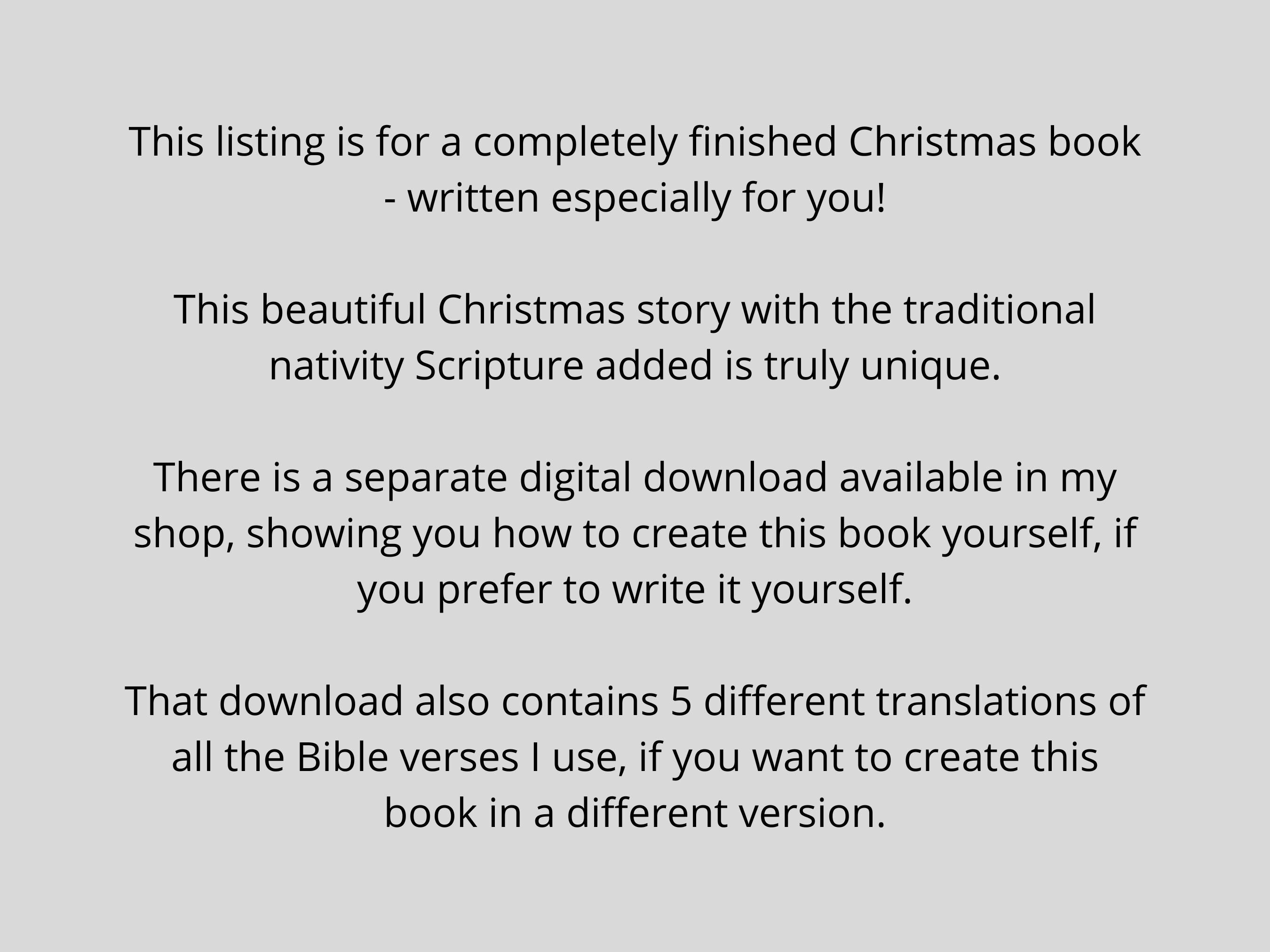 Personalized Nativity Book "the Christmas Promise" With Luke 2 Bible ...