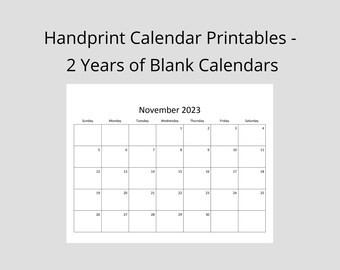 2026 2027 Handprint Calendar | Printable Handprint Calendar | 2026 ...