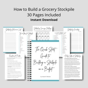 Stockpile Quick Start Guide, Budget Grocery List, Checklists (Digital Download)