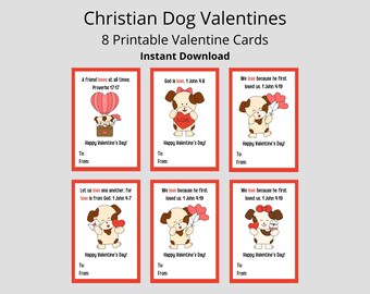 Printable Bible Verse Valentine Cards Christian Valentines Dog Printable Valentines Cards for Kids