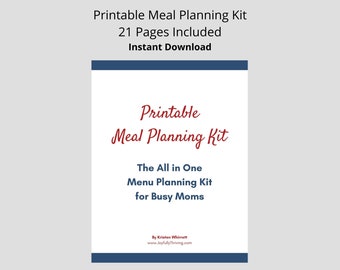 Printable Meal Planner | Printable Menu Plan Download