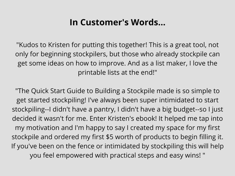 How to Stockpile Quick Start Guide to Building a Stockpile on a Budget Printable Stockpiling Ebook image 6
