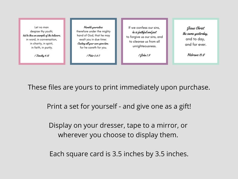 KJV Bible Verse Cards Scripture Cards for Women Printable - Etsy