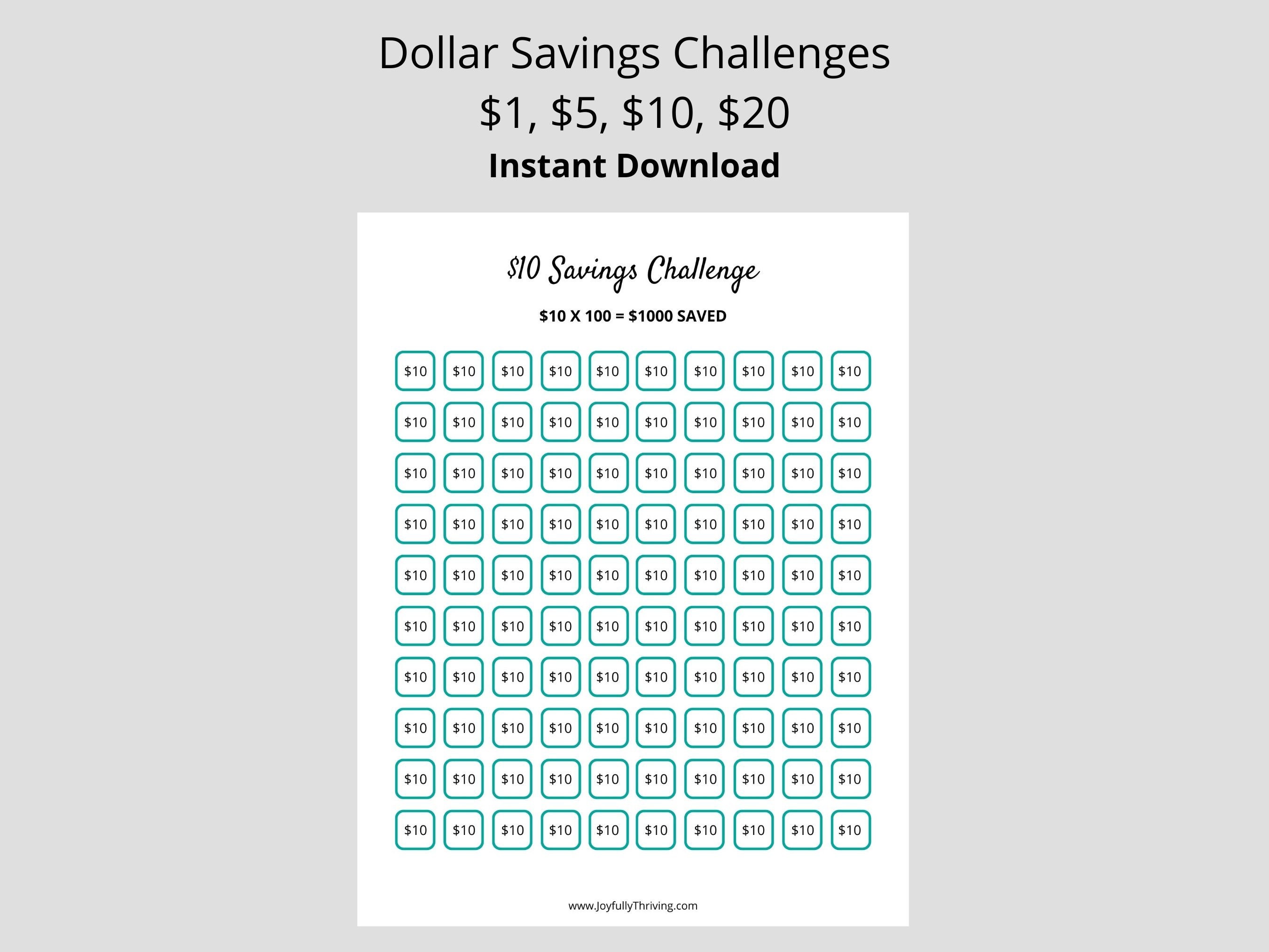Printable Money Savings Tracker | Money Saving Challenge | Dollar Bill Savings Challenge