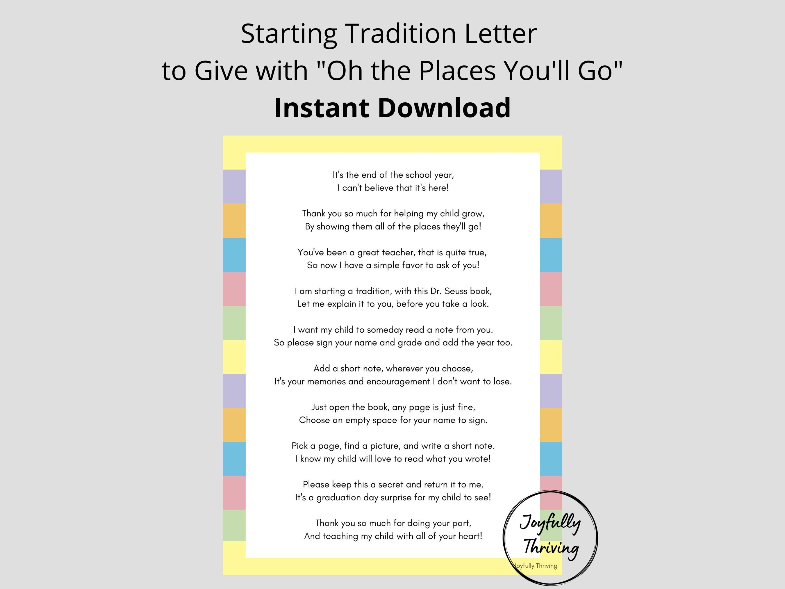 Dr. Seuss Teacher Letter, 