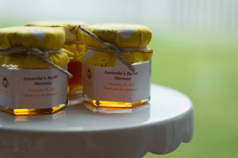 Honey Jar Favors With Personalized Labels Baby Shower Etsy