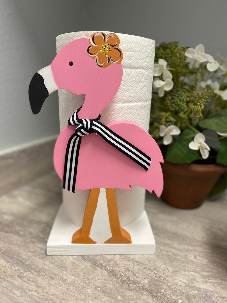 Flamingo Paper Towel Holder Flamingo Napkin Holder Etsy