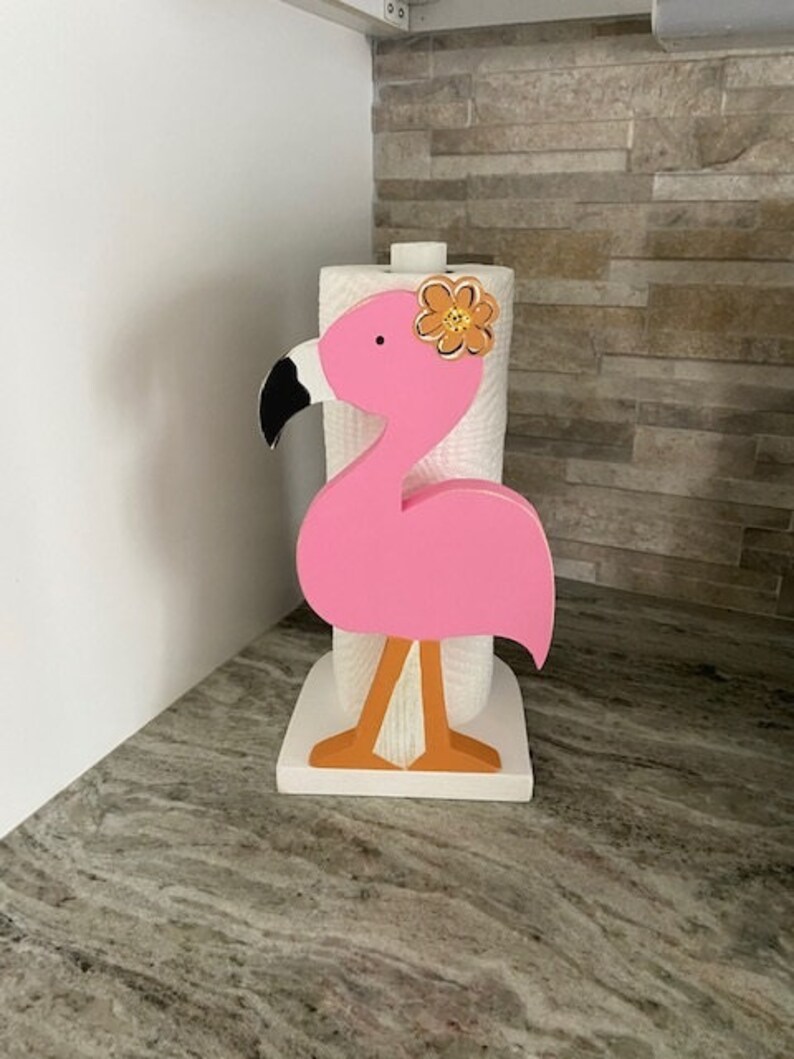 Flamingo Paper Towel Holder Flamingo Paper Towel Stand | Etsy