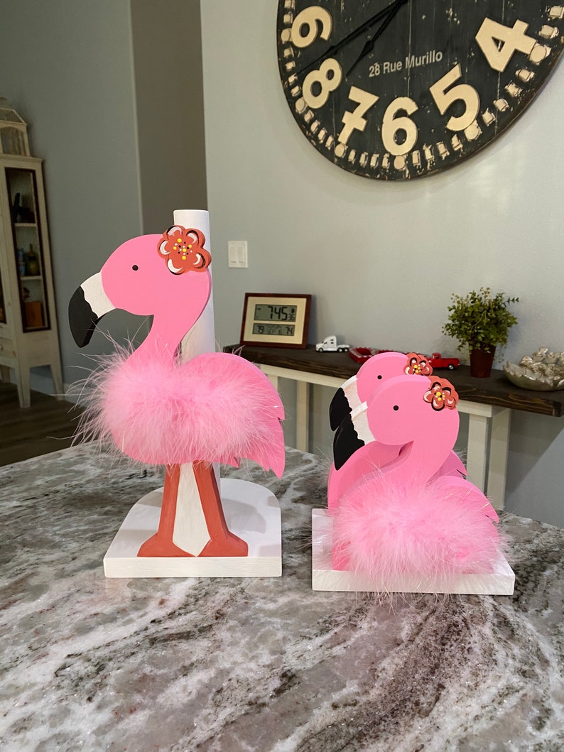 Flamingo Napkin Holder Flamingo Wooden Decor Flamingo Etsy