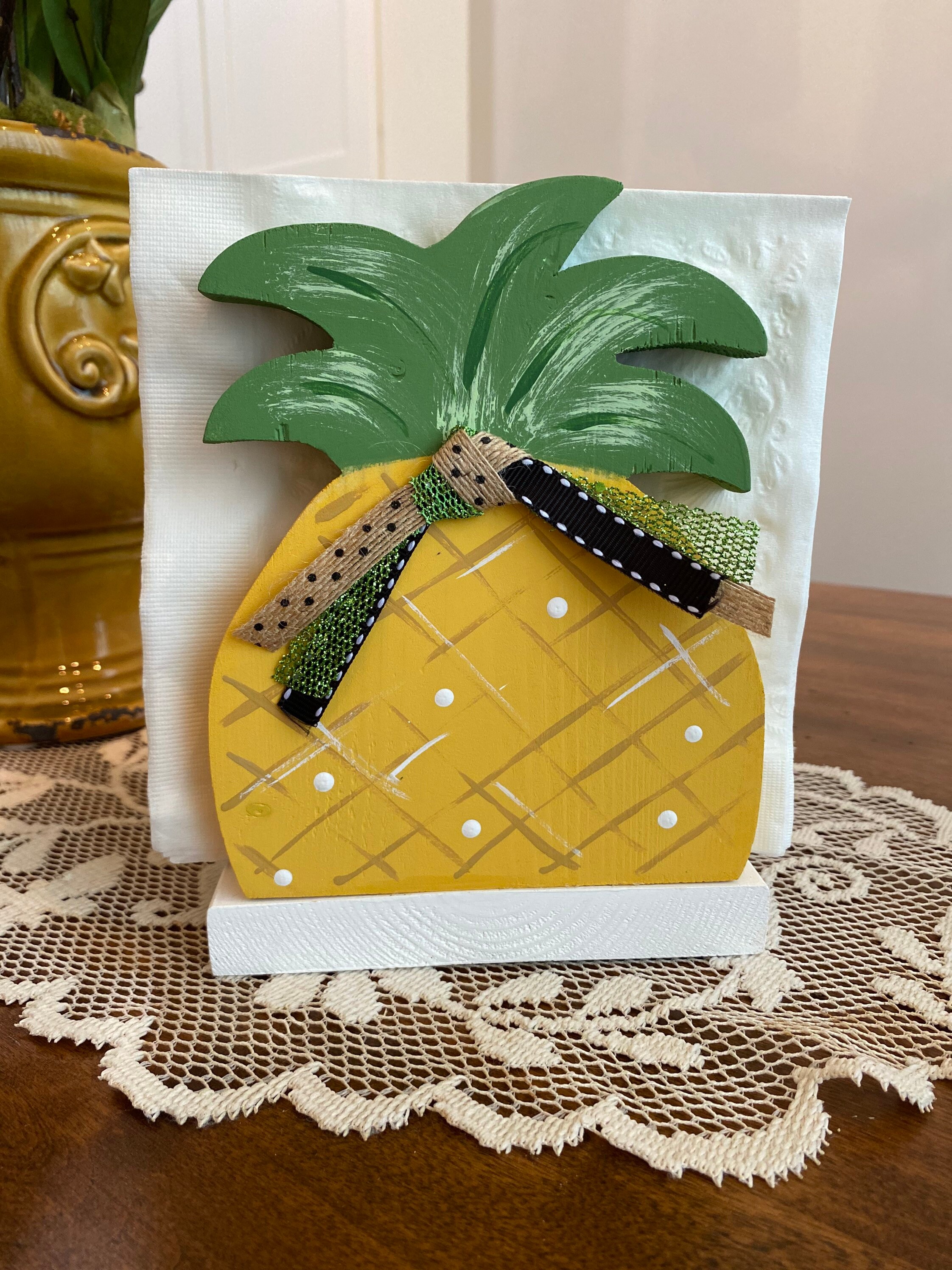 Napkin Holder Pineapple Napkin Holder Pineapple Wood Art Etsy