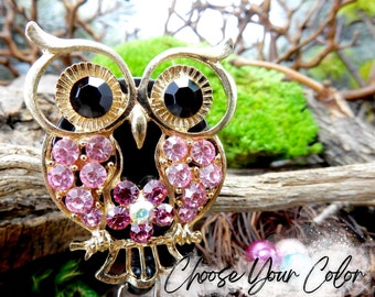 Bling Owl Retractable Badge Reel, owl ID Badge Holder, Badge Pull, NICU Nurse Jewelry, Nurse Gifts