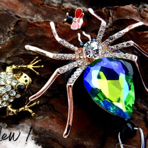 Badge Reel Spider, Halloween Badge Holder, Retractable Badge Clip, Halloween Gifts for Nurses, RN Badge Reel, Badge Bling Spider Badge Pull