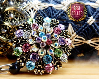 Badge Holder Bling, Retractable Badge Holder, Rhinestone Badge Holder, Crystal Badge Holder, ID Badge Holder, RN Badge Holder, Nurse Jewelry