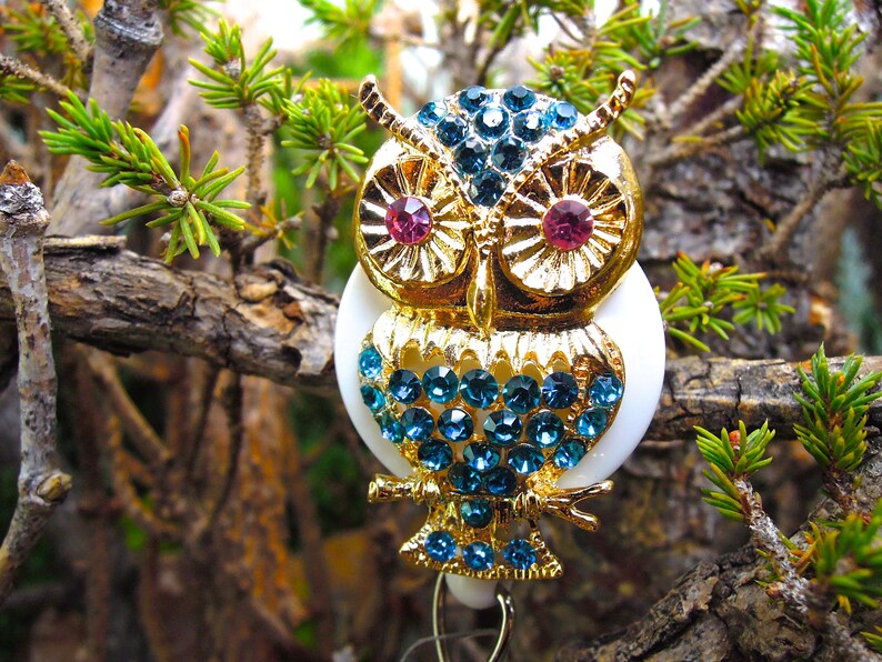 Decorative Owl Badge Reel Retractable Badge Holder Badge Reel Retractable Quality Nurse ID Badge Clip Rhinestone Badge Reel Color • 10