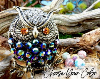 Bling Owl Badge Reel, Rhinestone Owl Badge Holder, Retractable Owl Badge Reel, Designer, Nurse Jewelry, Nurse Gift, RN BSN Gift Ideas