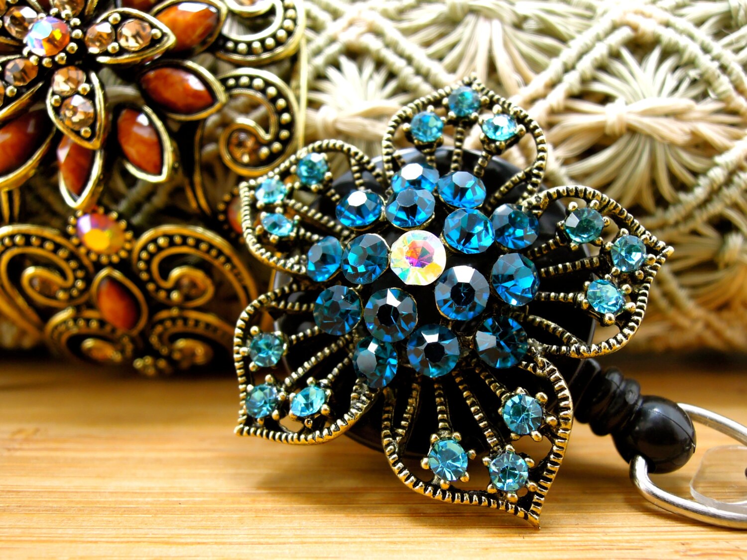 Flower Retractable Badge Holder Retractable Badge Holder Etsy