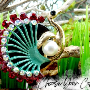 Peacock Bling Badge Clip, Retractable ID Badge Holder, Peacock Retractable ID Badge Holder, Medical Lab Tech Badge Reel, ID Holder
