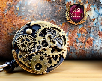 Medical Caduceus Badge Reel, Badge Reel, Nurse Gift, Men's Steampunk ID Clip, Nursing Jewelry, Student Graduation, Gift for Her or Him
