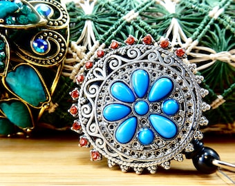 Bohemian Style Badge Holder, Retractable Badge Reel, ID Badge Holder, Gift for Nurse, ID Badge Holder, RN Badge Reel, Badge Reel
