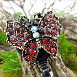 Schmetterling Bling Ausweis Clip - Einziehbarer Ausweishalter - Strass ID Clip - Krankenschwester Geschenk - Strass Ausweis Reel - Geschenk für Krankenschwester - RN Geschenke
