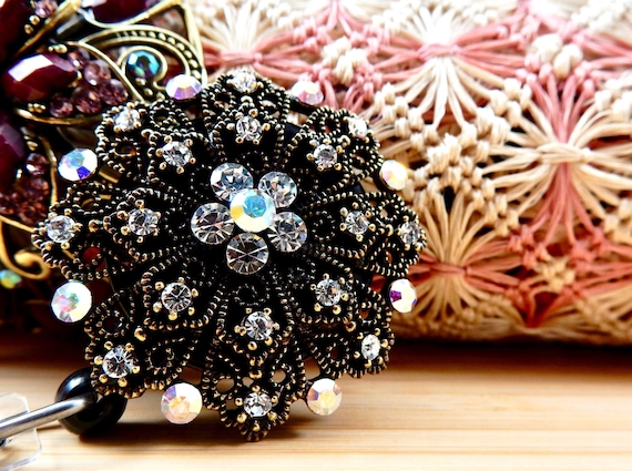 Unique ID Badge Holder, Nursing ID Clip, Office Rhinestone Badge Reel, ID Badge Holder, Badge Clip Retractable, Nurse Graduation Gift 