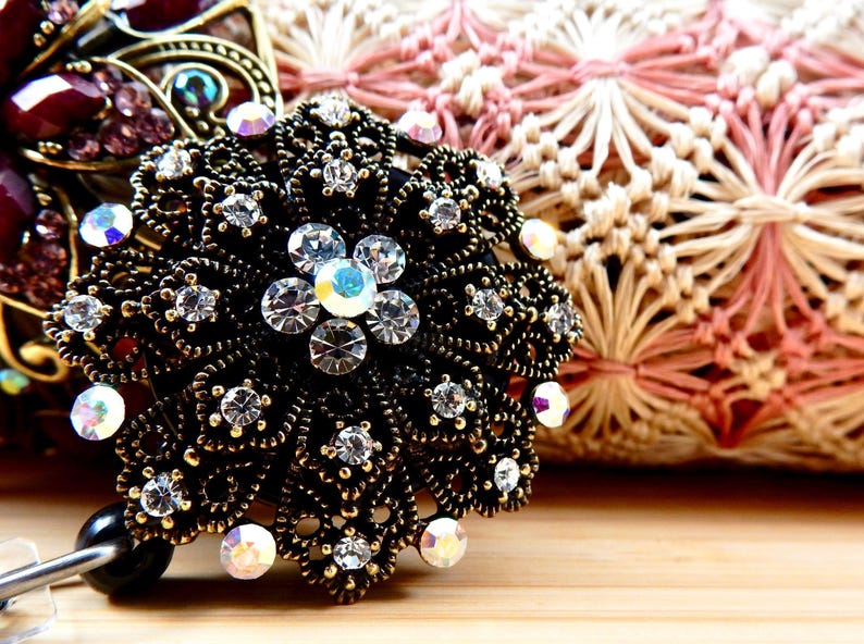 Unique ID Badge Holder, Nursing ID Clip, Office Rhinestone Badge Reel, ID Badge Holder, Badge Clip Retractable, Nurse Graduation Gift  image 1