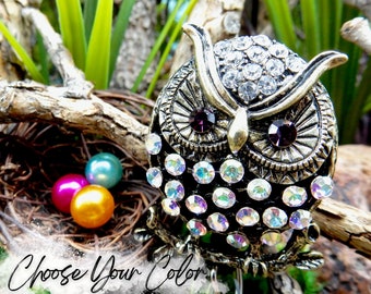 Owl Badge Holder, Retractable Badge Reel, Rhinestone Owl Badge Clips, Gift for Nurses, Doctor Gifts