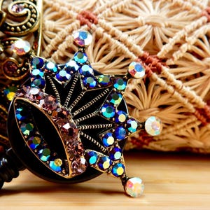 Dazzling Crown Badge Holder, RN Name Badge Rhinestones, Crystal Retractable Badge Holder, Bling Women's ID Badge Holder, Nurse Badge Holder