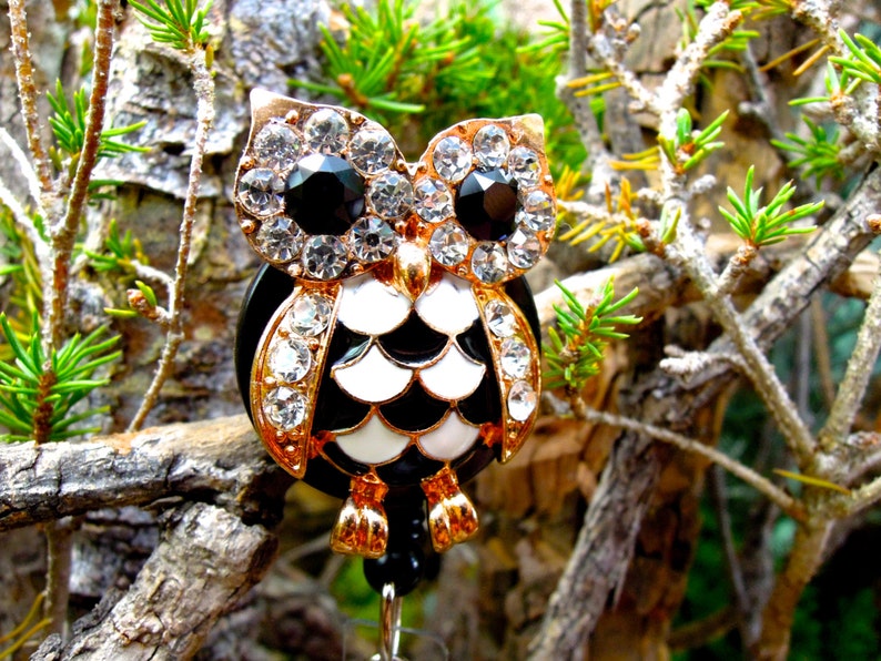 Badge Holder Owl, Retractable Badge Reel, Gifts for Nursing Graduates, Name Badge Clip Owl, Badge Holder Retractable , Nurse Jewelry image 3