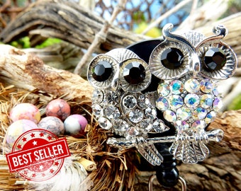 Porta credencial de búho, porta credencial retráctil, porta credencial de búho para mamá y bebé, regalo para enfermeras. Porta credencial retráctil, regalo para enfermeras.