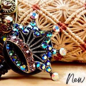 Dazzling Crown Badge Holder, RN Name Badge Rhinestones, Crystal Retractable Badge Holder, Bling Women's ID Badge Holder, Nurse Badge Holder