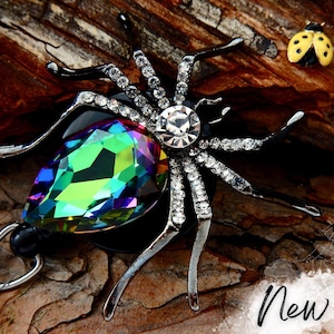 Bling Spider Badge Reel, Halloween Badge Clip, Retractable Rhinestone Badge Holder, Halloween Jewelry Accessories Nurse, Halloween Gift RN