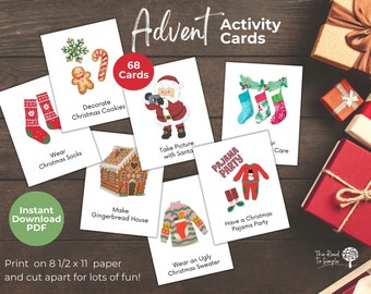 Printable Christmas Advent Activity Cards: Family Fun (Digital Download)