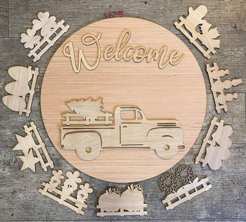 Download Welcome Interchangeable Truck Door Hanger Files Only SVG ...