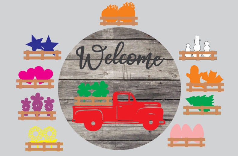 Download Welcome Interchangeable Truck Door Hanger Files Only SVG ...