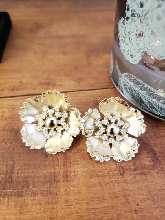 Coro Floral Clip On Earrings