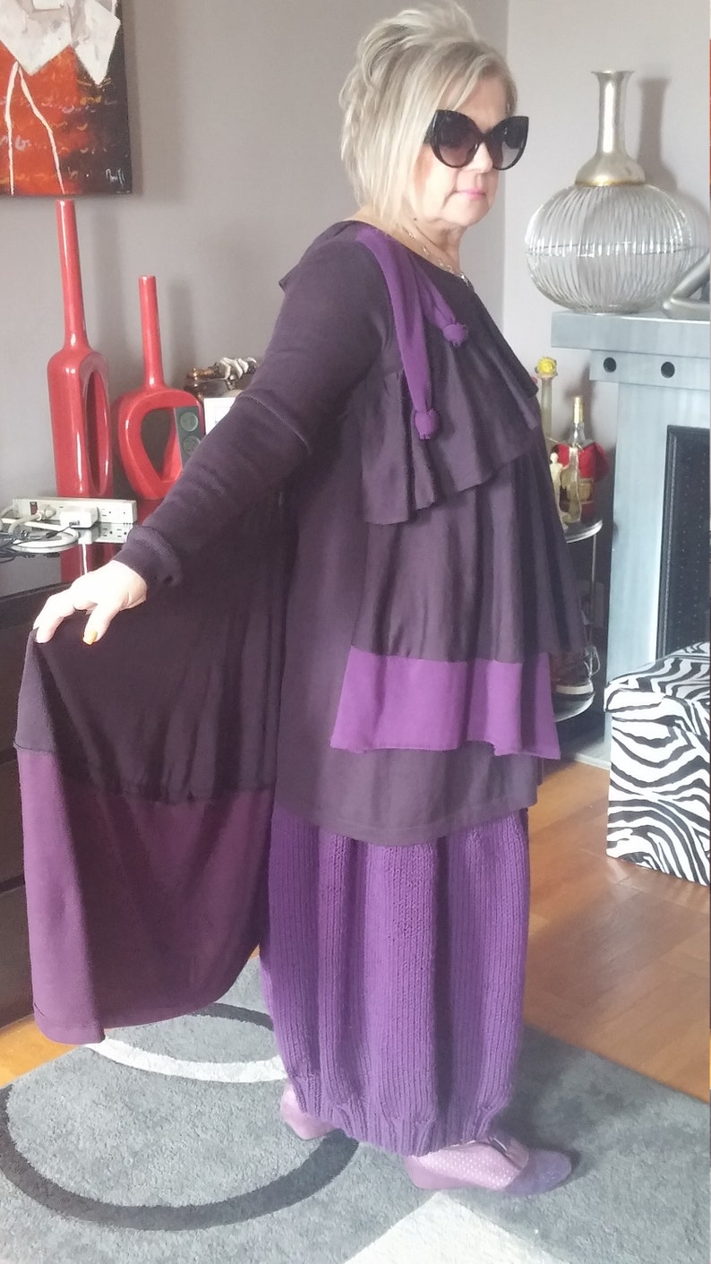 Lagenlook Upcycled Bohemian Asymmetrical Tunic