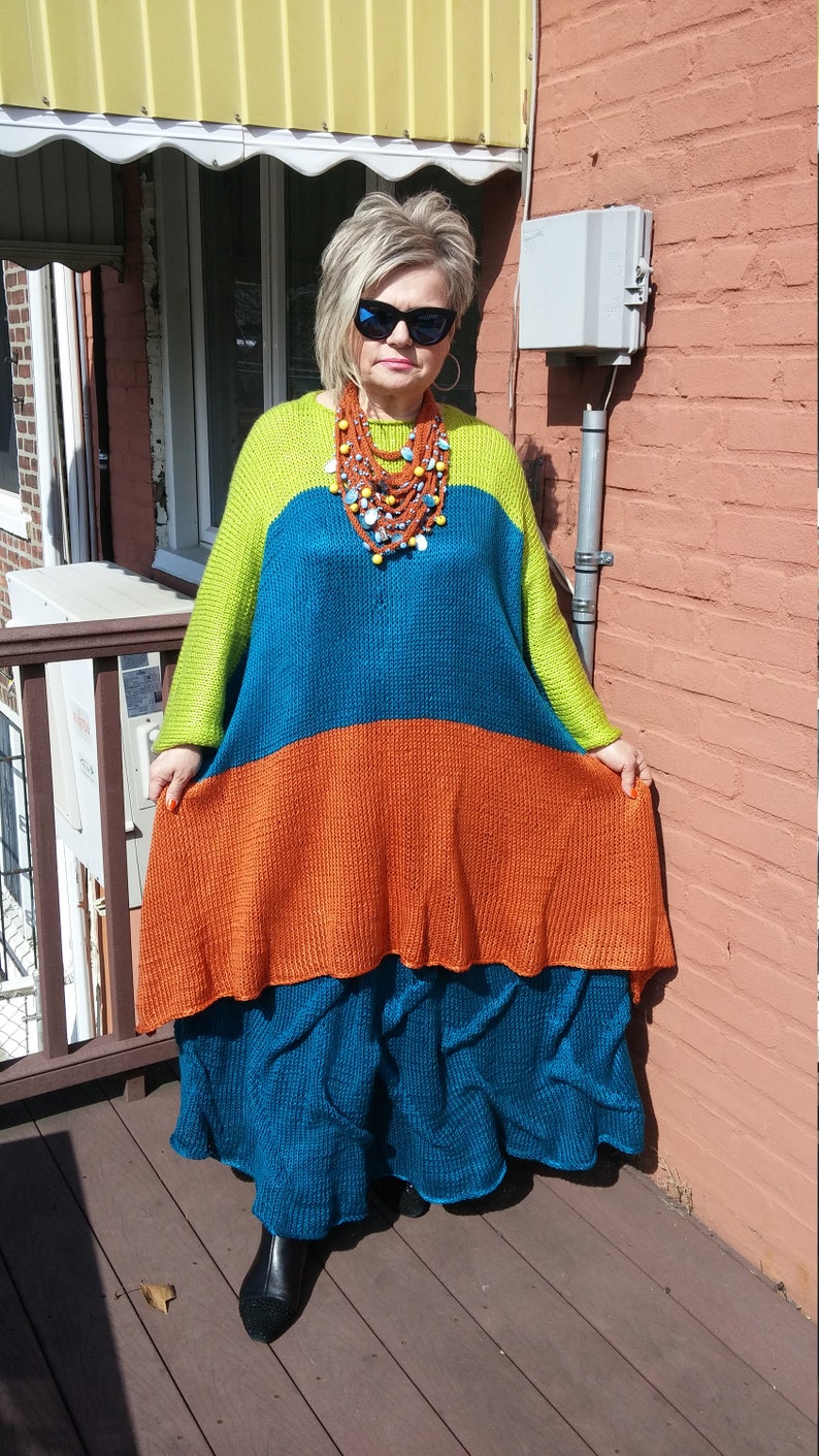 ON HOLD for LEAH.Asymmetrical Knitted Lagenlook 3 colors long sleeves TunicSweater
