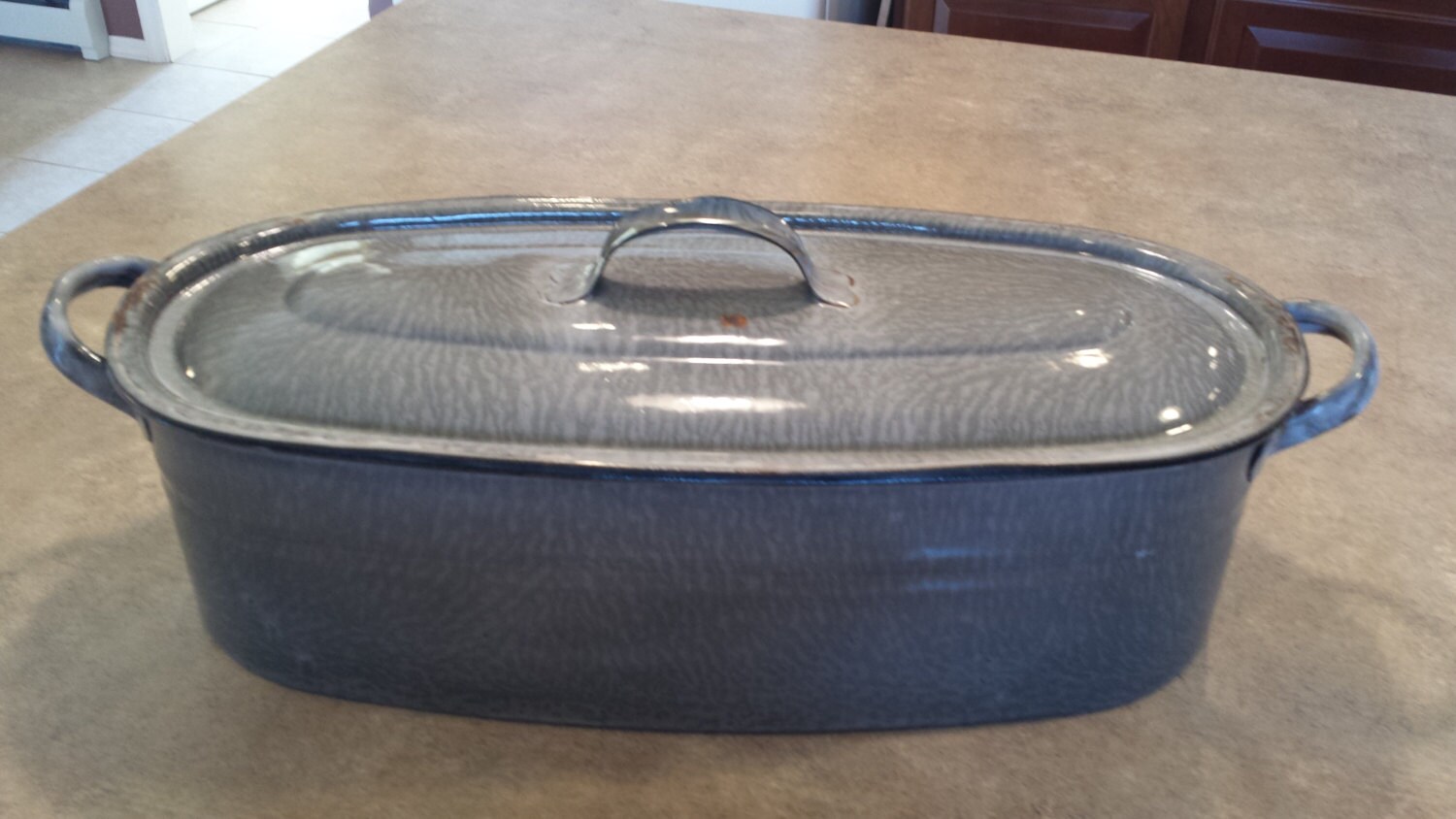 Extra Large 3pc Vintage Enamelware Fish Poacher / Steamer Pot Etsy