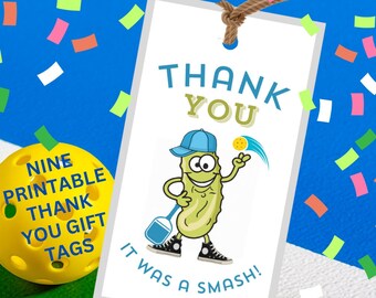 Pickleball Thank You Gift Tags Printable Party Favor Pickle Goody Bag Tag Coach Appreciation Gift End Of Season Coach Gift Present Treat
