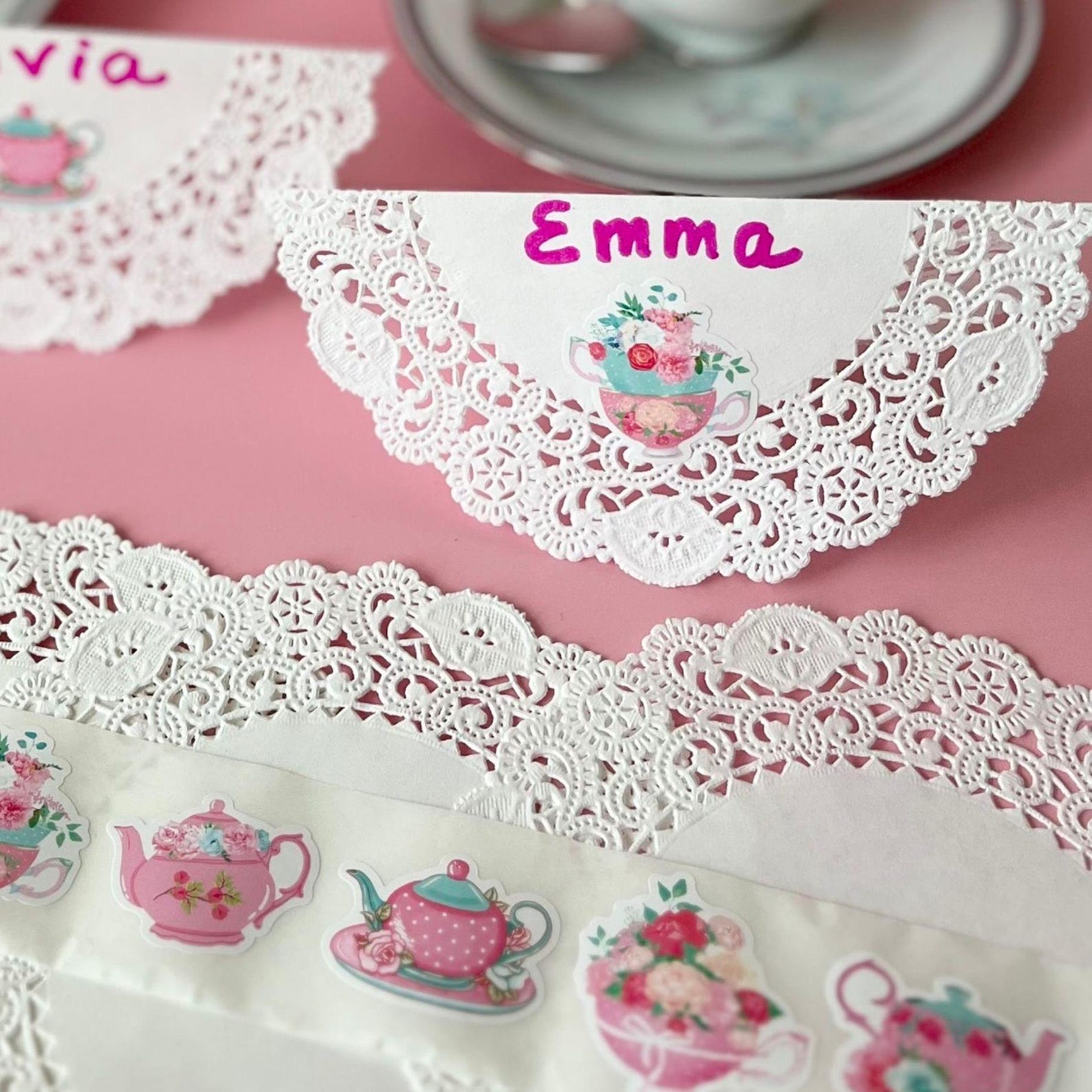 Sticker Pack Tea Party Sticker Shower 30th Birthday Party Favor Invite ...