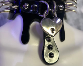 Black Hearts Spike Bondage Collar