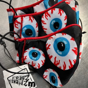 Blue Eyeball protective filter mask Adult with adjustable elastic cord