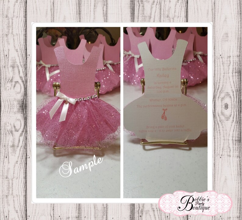 12 Ballerina Invitations Tutu Invitation Ballerina Tutu Etsy