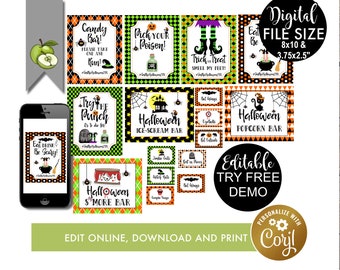 Halloween Food Signs Etsy