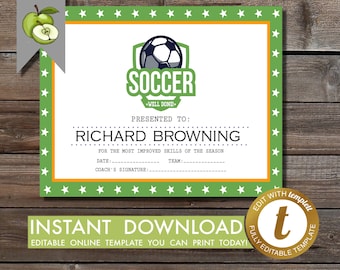 soccer awards etsy