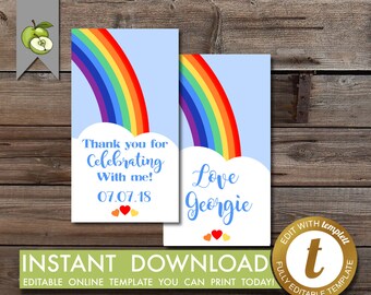 rainbow gift tag etsy