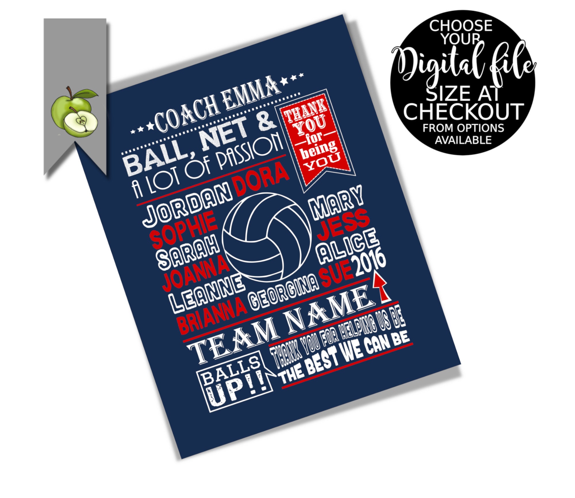 Volleyball Coach Gift Coach Appreciation Volleyball Team Etsy
