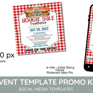 Editable Hoagie Fundraiser Flyer, Social Media Template - Etsy